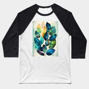 Watercolor leaves pattern Baseball T-Shirt